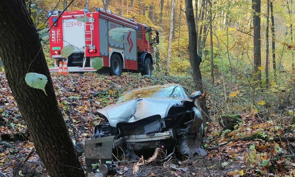 Czerna. Samochód wypadł z drogi